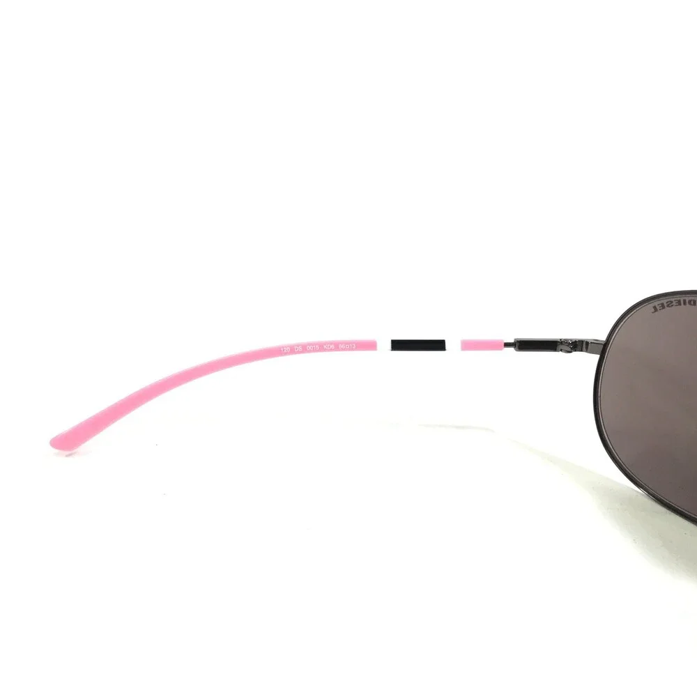 Diesel Kids Sunglasses DS0015 KD6 Gray Pink Round Frames with Purple Lenses